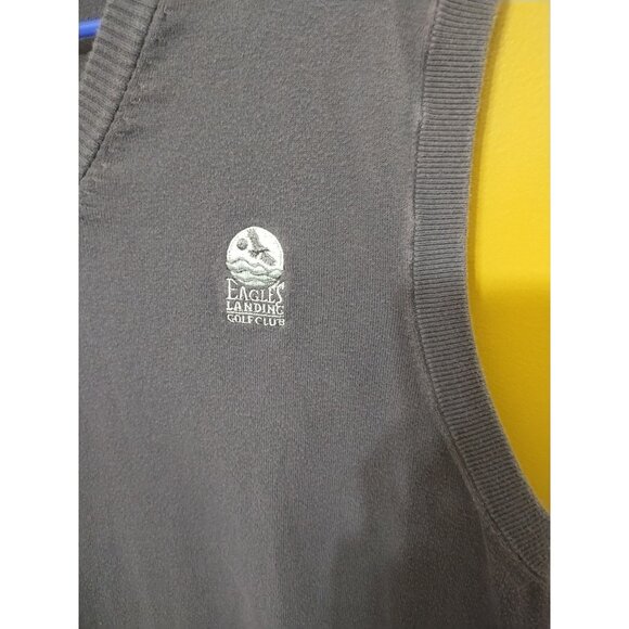 Adidas Climalite "Eagles Landing Golf Club" Cotton Blend Knit Vest L Preppy 2007 - Picture 2 of 7